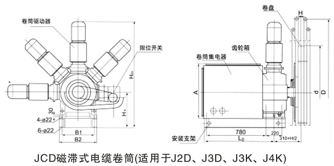 磁滞式电缆卷筒